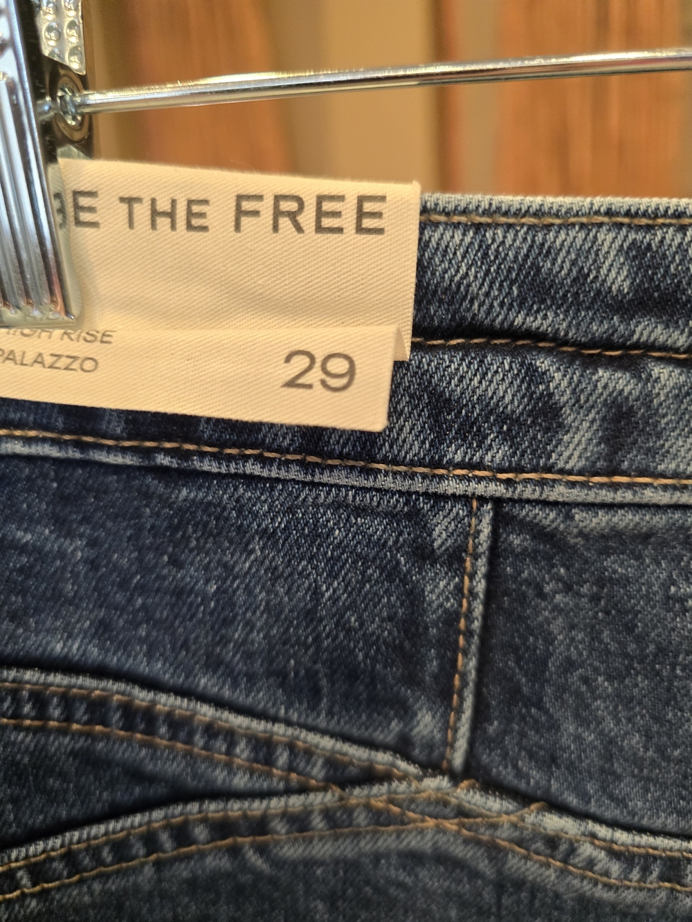 We The Free High-Rise Wide-Leg Blue Denim Jeans - Picture 7 of 8